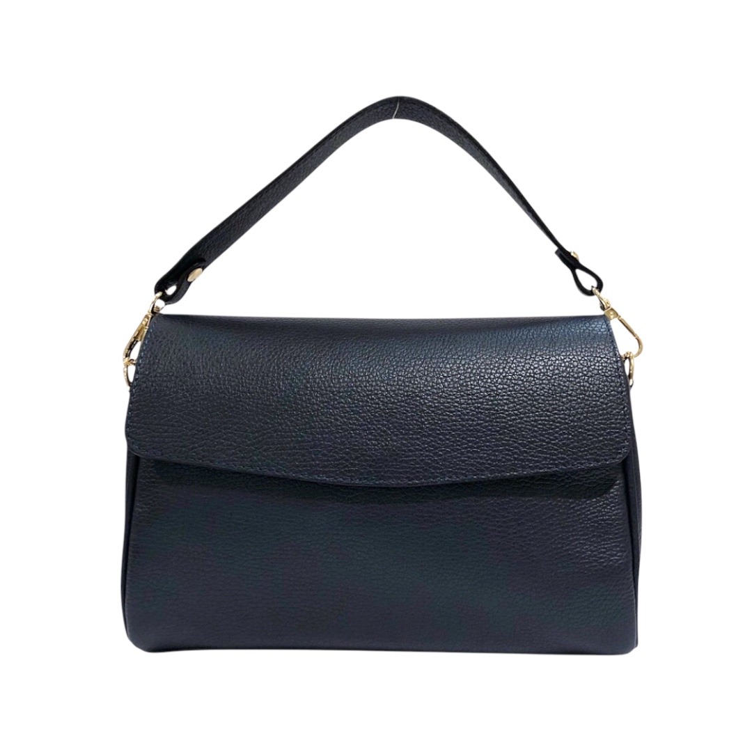 DELIA borsa in vera pelle blu - immagine 2