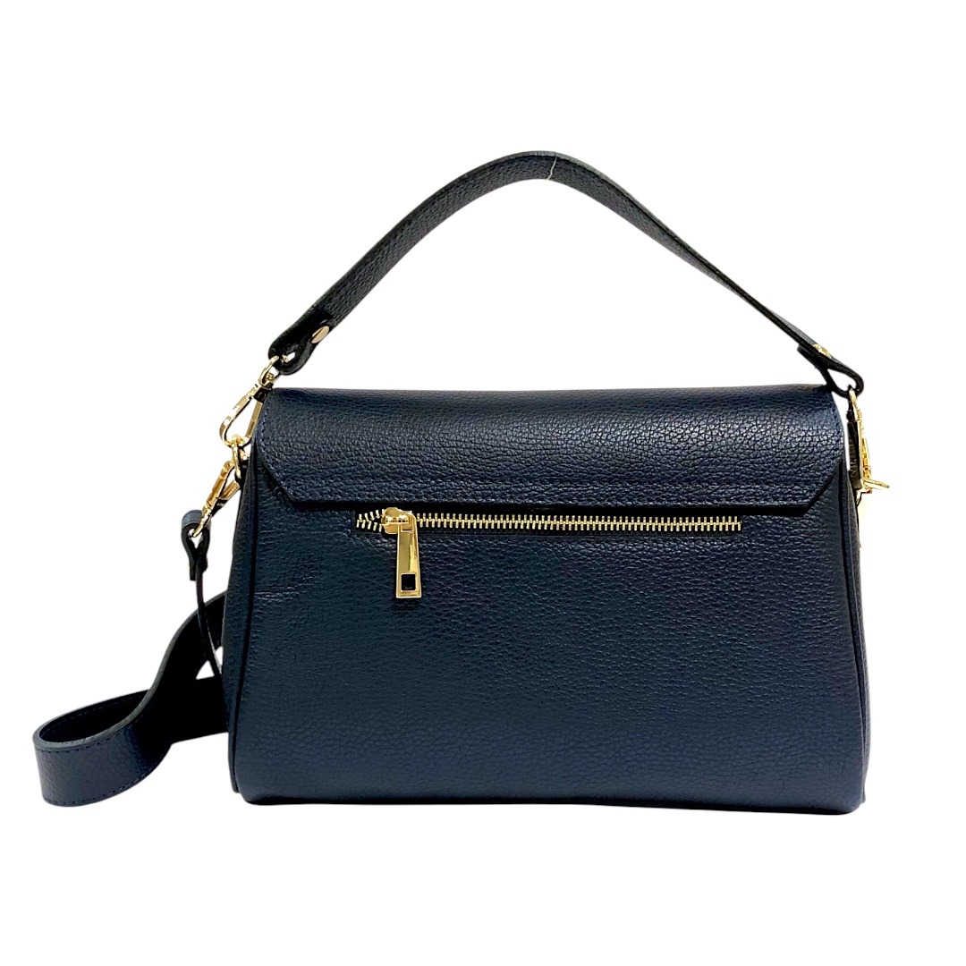 DELIA borsa in vera pelle blu - immagine 3