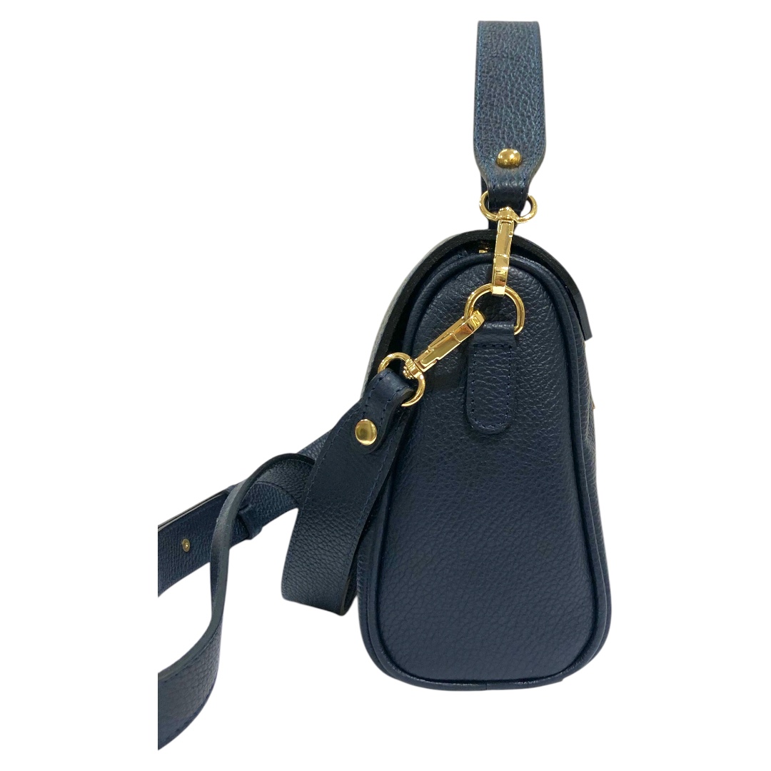 DELIA borsa in vera pelle blu - immagine 4