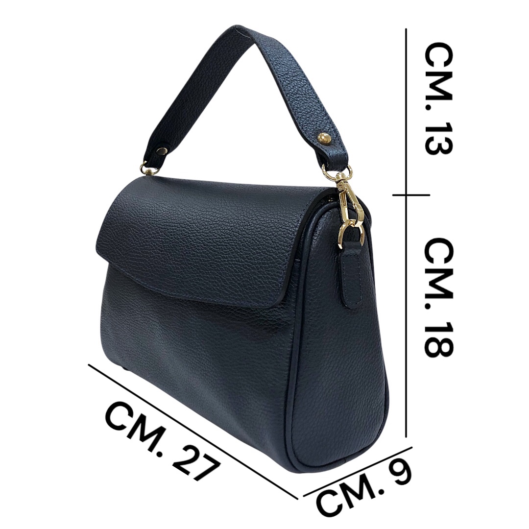 DELIA borsa in vera pelle blu - immagine 6