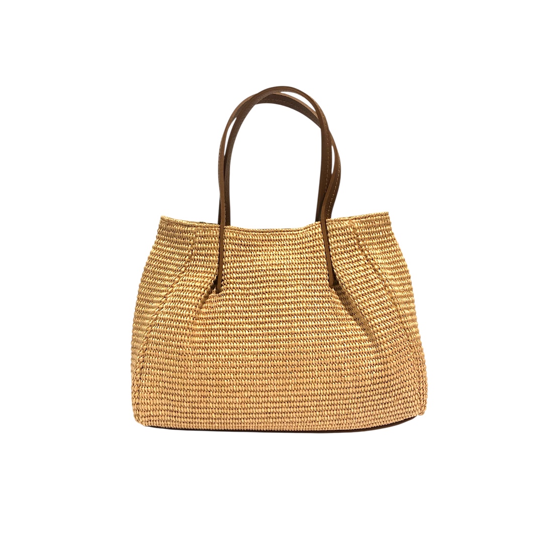 MARZIA borsa in rafia e pelle misura piccola