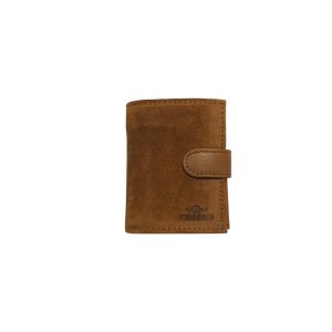 Portafoglio donna camoscio e pelle cuoio