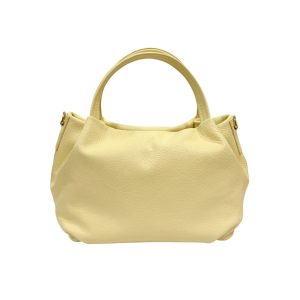 GIULIA borsa pelle colore giallo pastello
